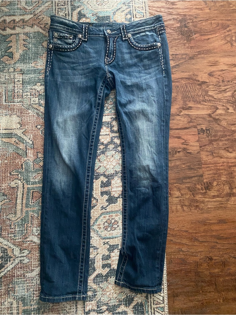 Miss Me Women’s Dark Blue Straight-Leg Jeans
